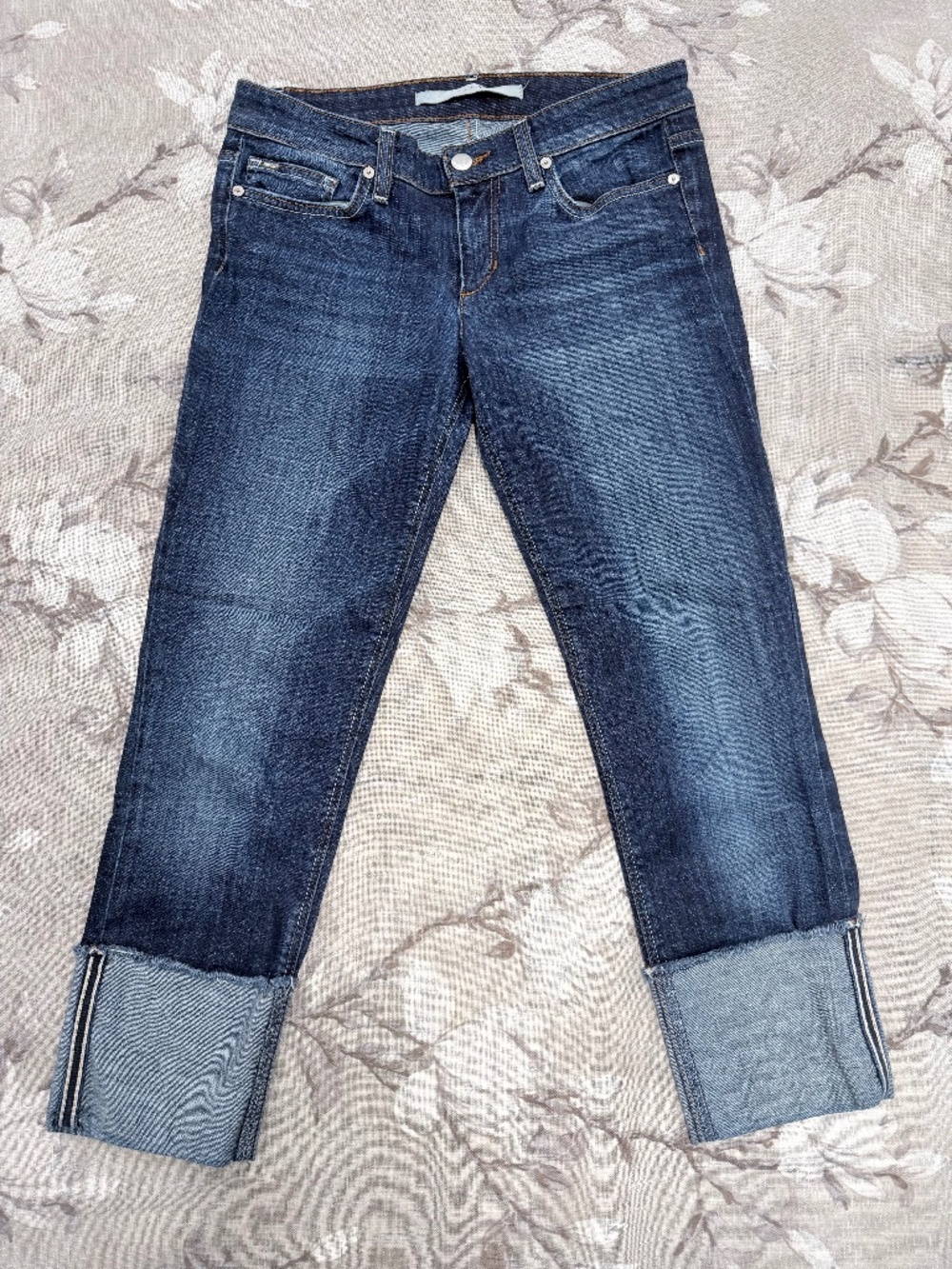 Joe's Jeans Ryder Cropped Jeans 26 Cuffed Medium Wash Stretch Denim